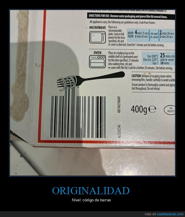espaguetis,microondas,instrucciones,código,cena